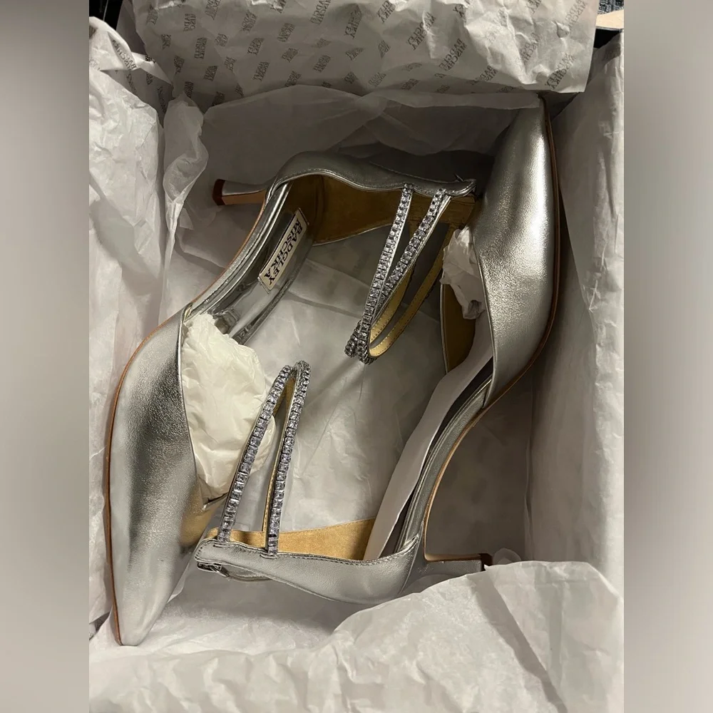 178$$ NIB 7.5 BADGLEY MISCHKA COLLECTION LILIBETH KITTEN HEEL ANKLE STRAP PUMP - Picture 8 of 15